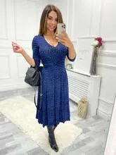 Valeria Midi Dress (Blue Animal)