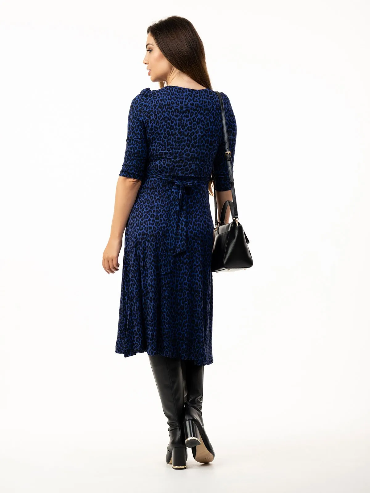 Valeria Midi Dress (Blue Animal)