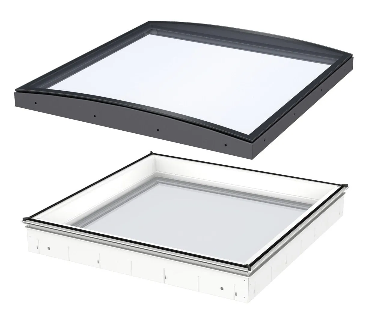 VELUX CFU 150150 Fixed Curved Glass Package 150 x 150 cm (Including CFU Triple Glazed Base & ISU Curved Glass Top Cover)