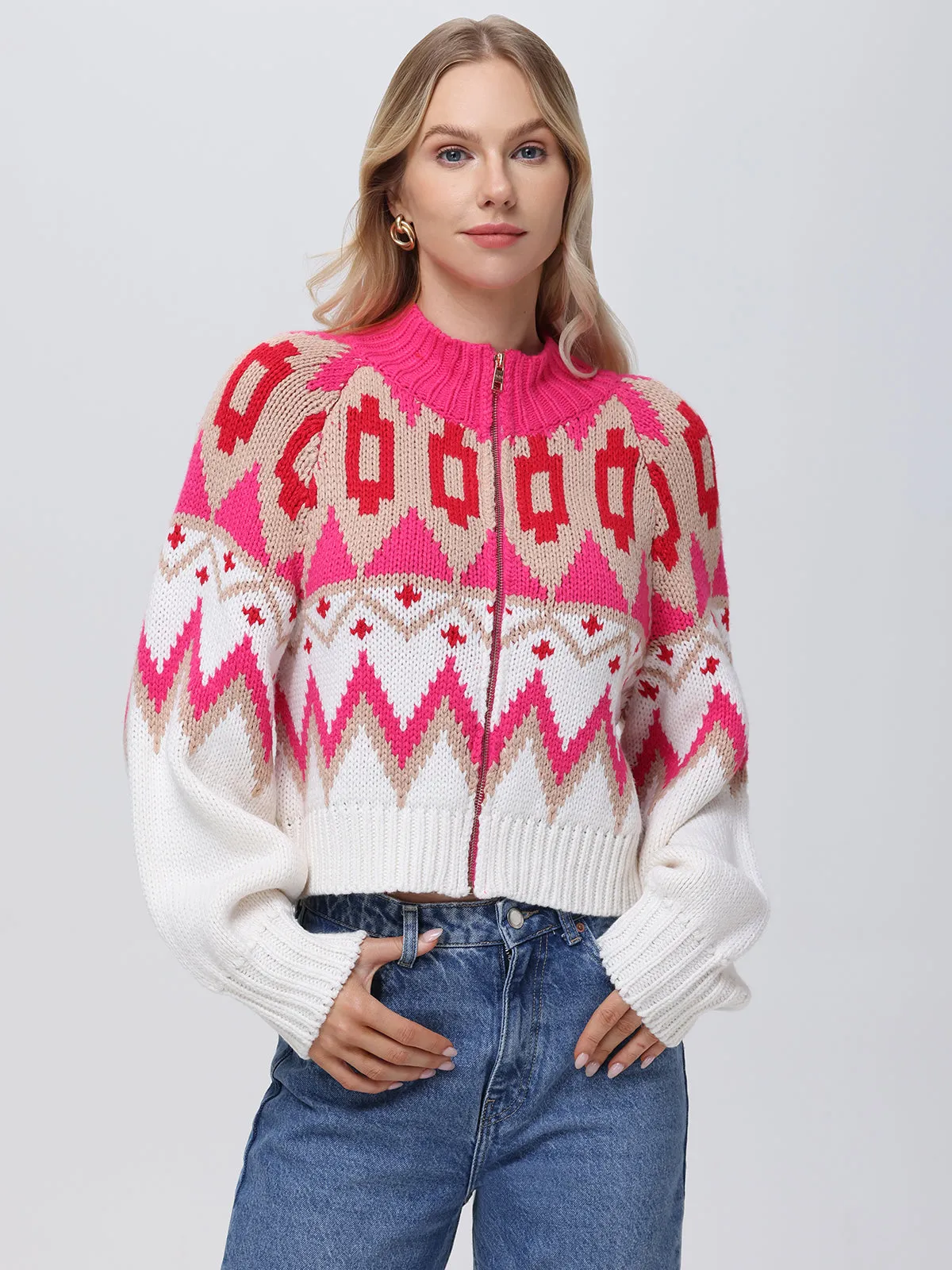 Victoria: Fair Isle Sweater Bomber Jacket