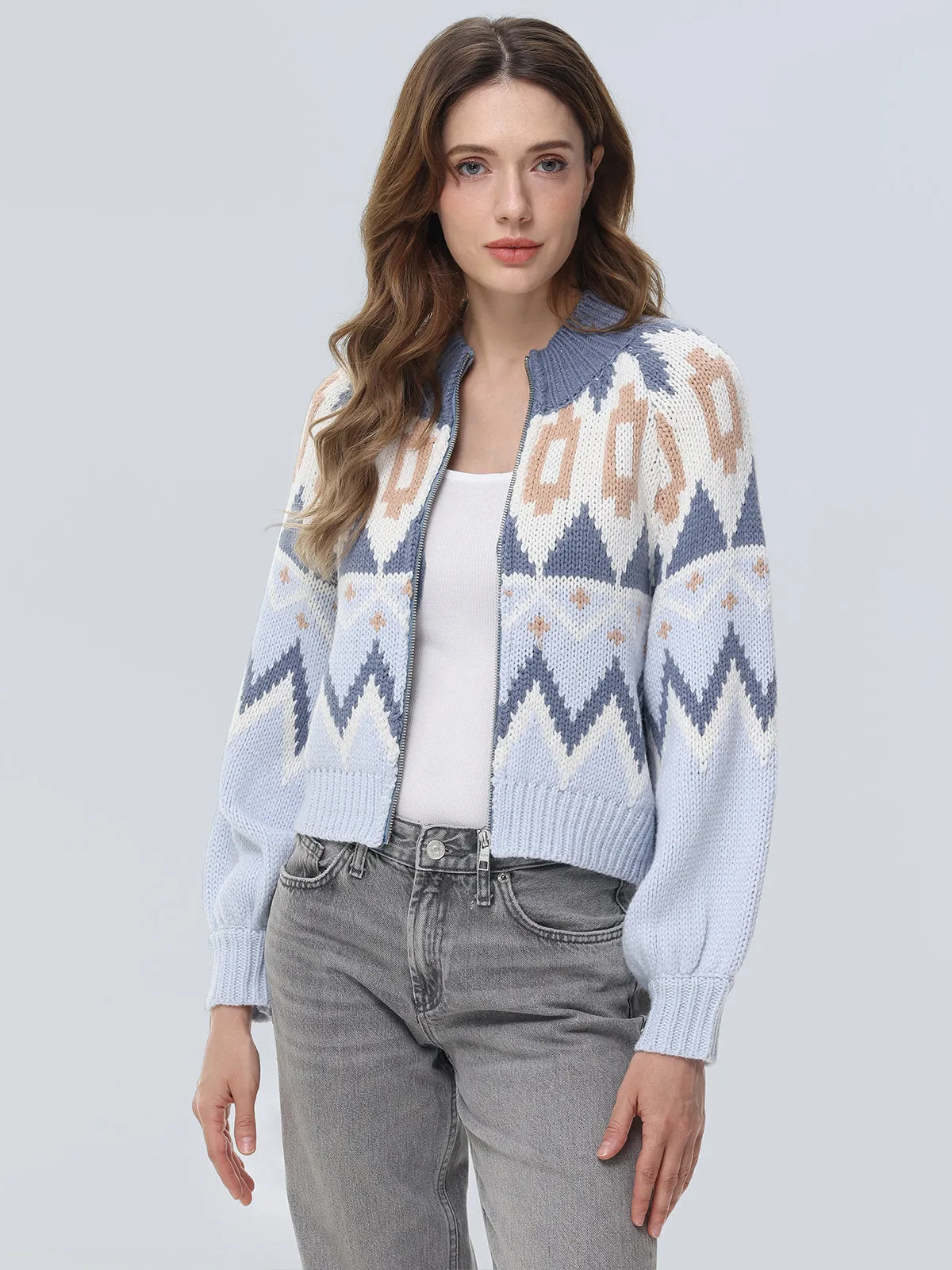 Victoria: Fair Isle Sweater Bomber Jacket