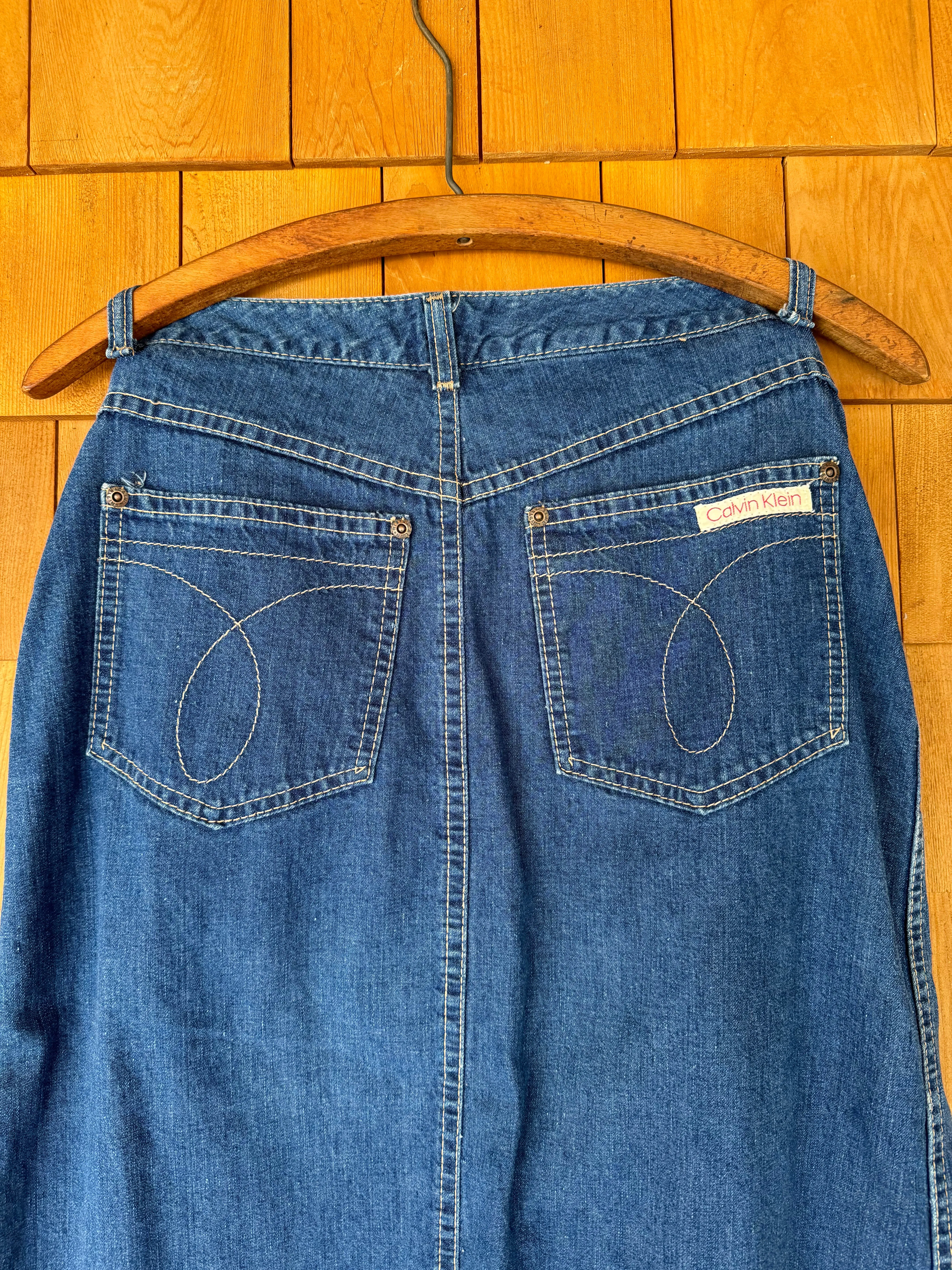 Vintage 90s Calvin Klien Denim Pencil Skirt