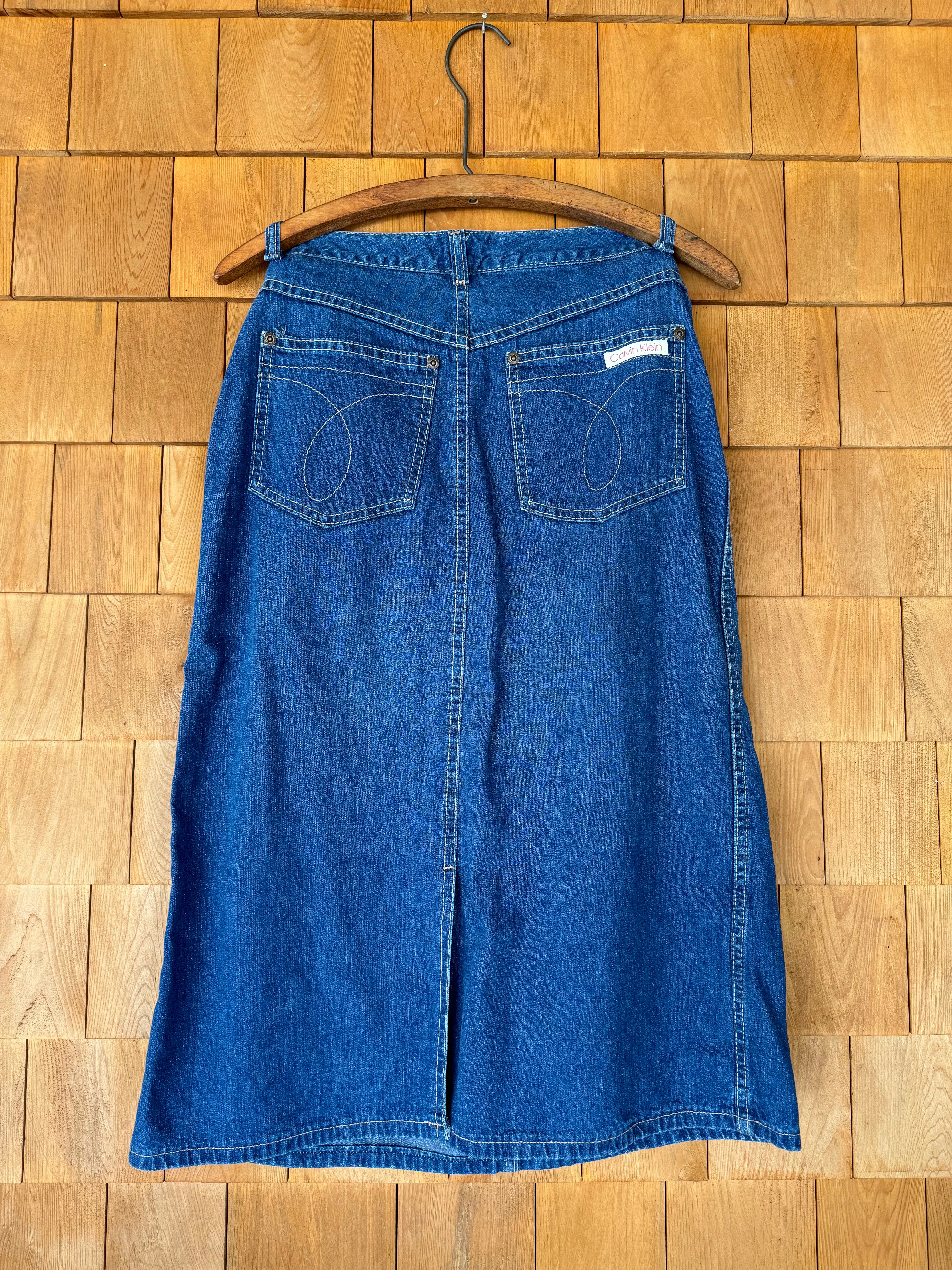 Vintage 90s Calvin Klien Denim Pencil Skirt