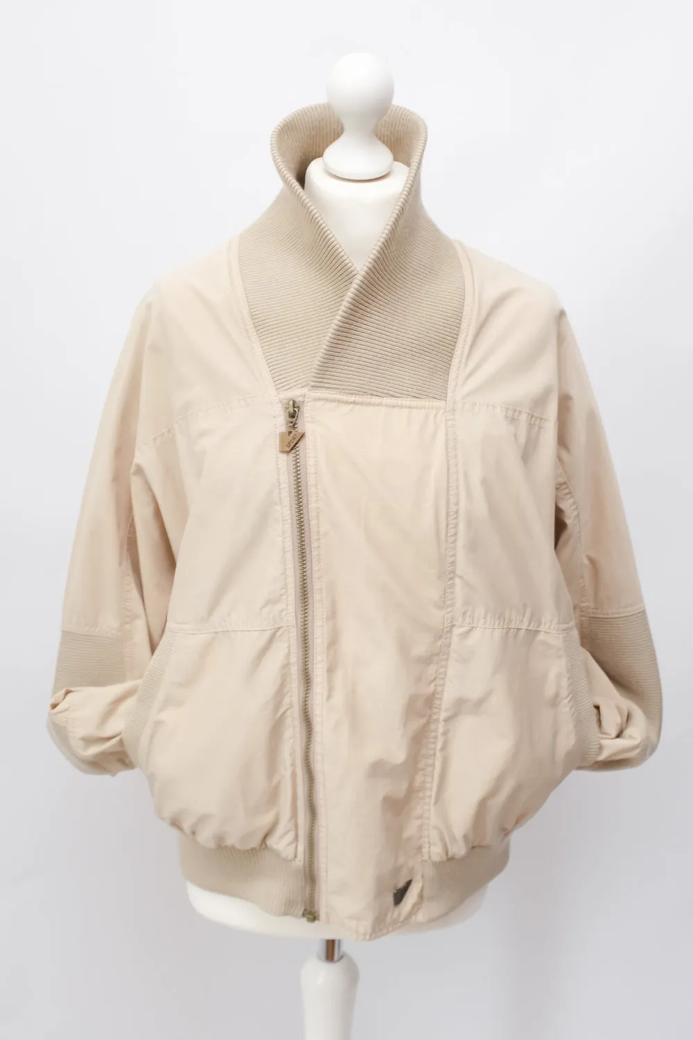 VINTAGE BEIGE COTTON BOMBER JACKET