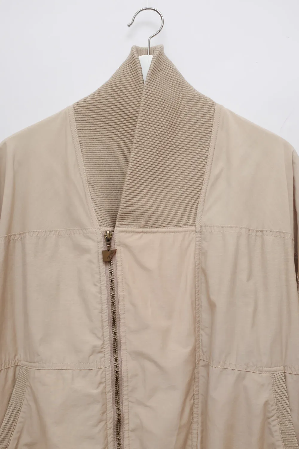 VINTAGE BEIGE COTTON BOMBER JACKET