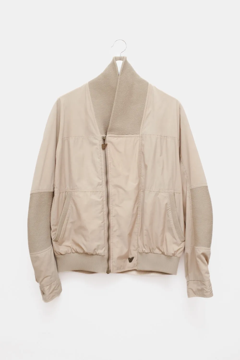 VINTAGE BEIGE COTTON BOMBER JACKET