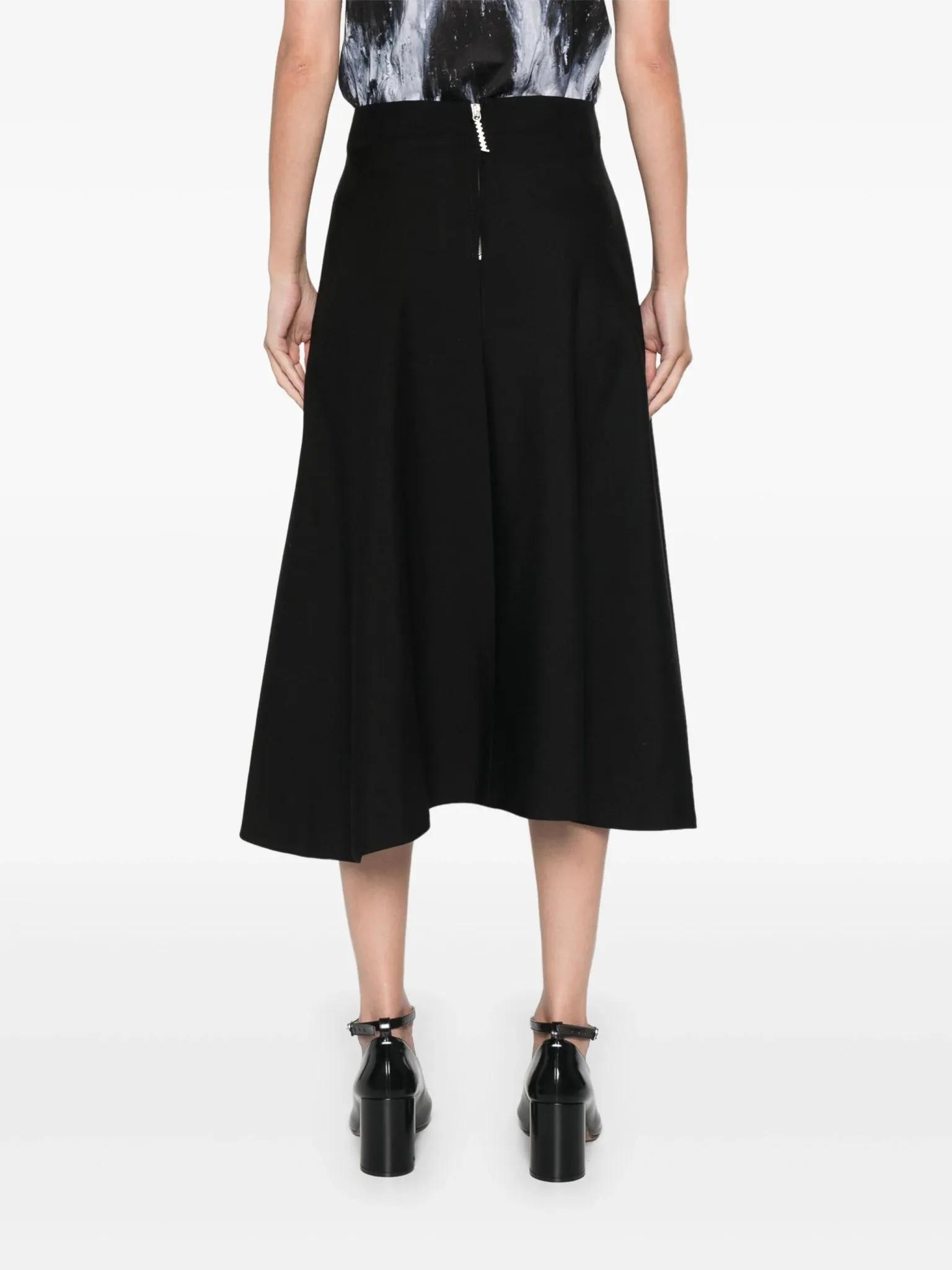 virgin-wool midi skirt