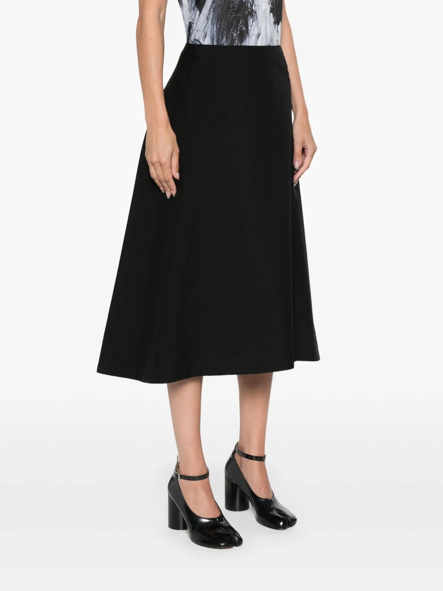 virgin-wool midi skirt