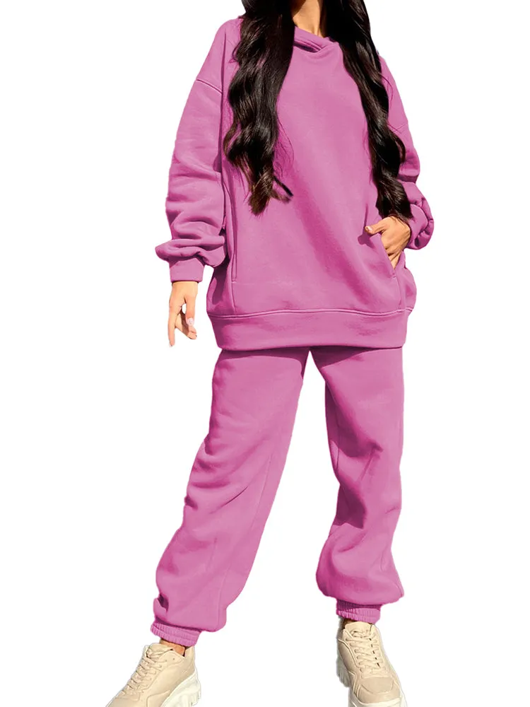 Women's 2 Piece Sweatsuits Outfits Oversized Hoodie Jogger Sweatpants