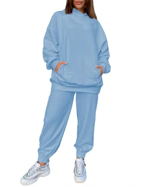 Women's 2 Piece Sweatsuits Outfits Oversized Hoodie Jogger Sweatpants