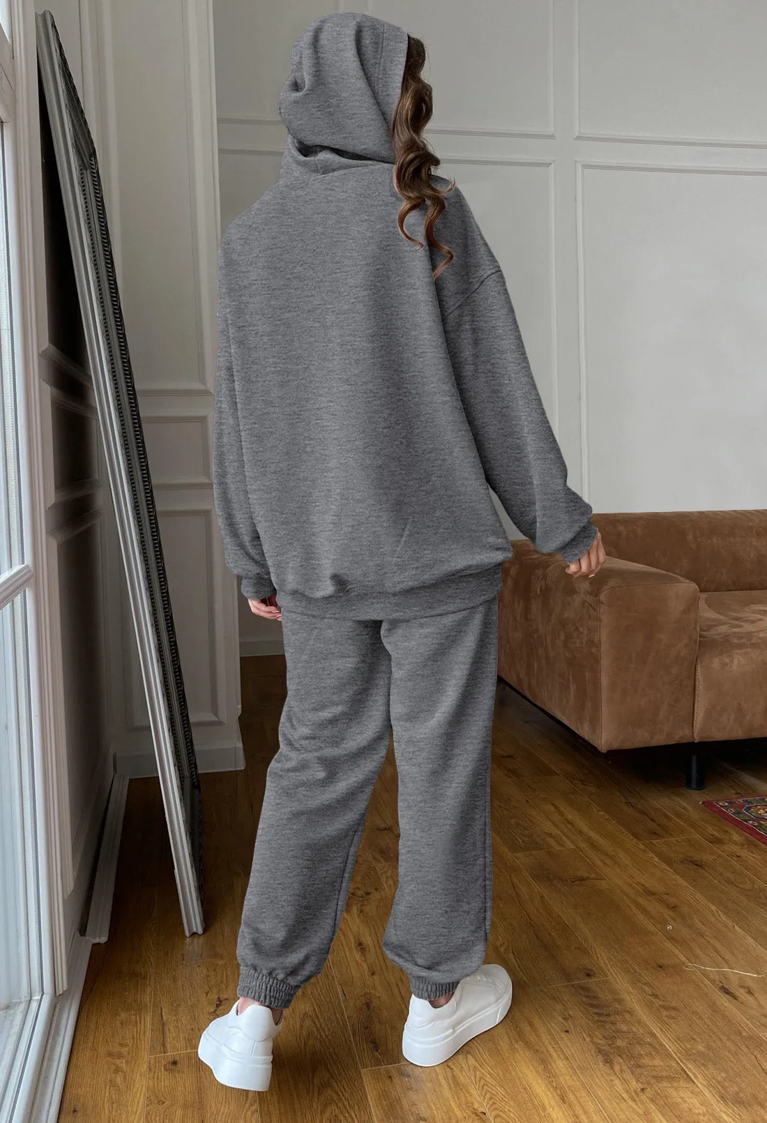 Women's 2 Piece Sweatsuits Outfits Oversized Hoodie Jogger Sweatpants