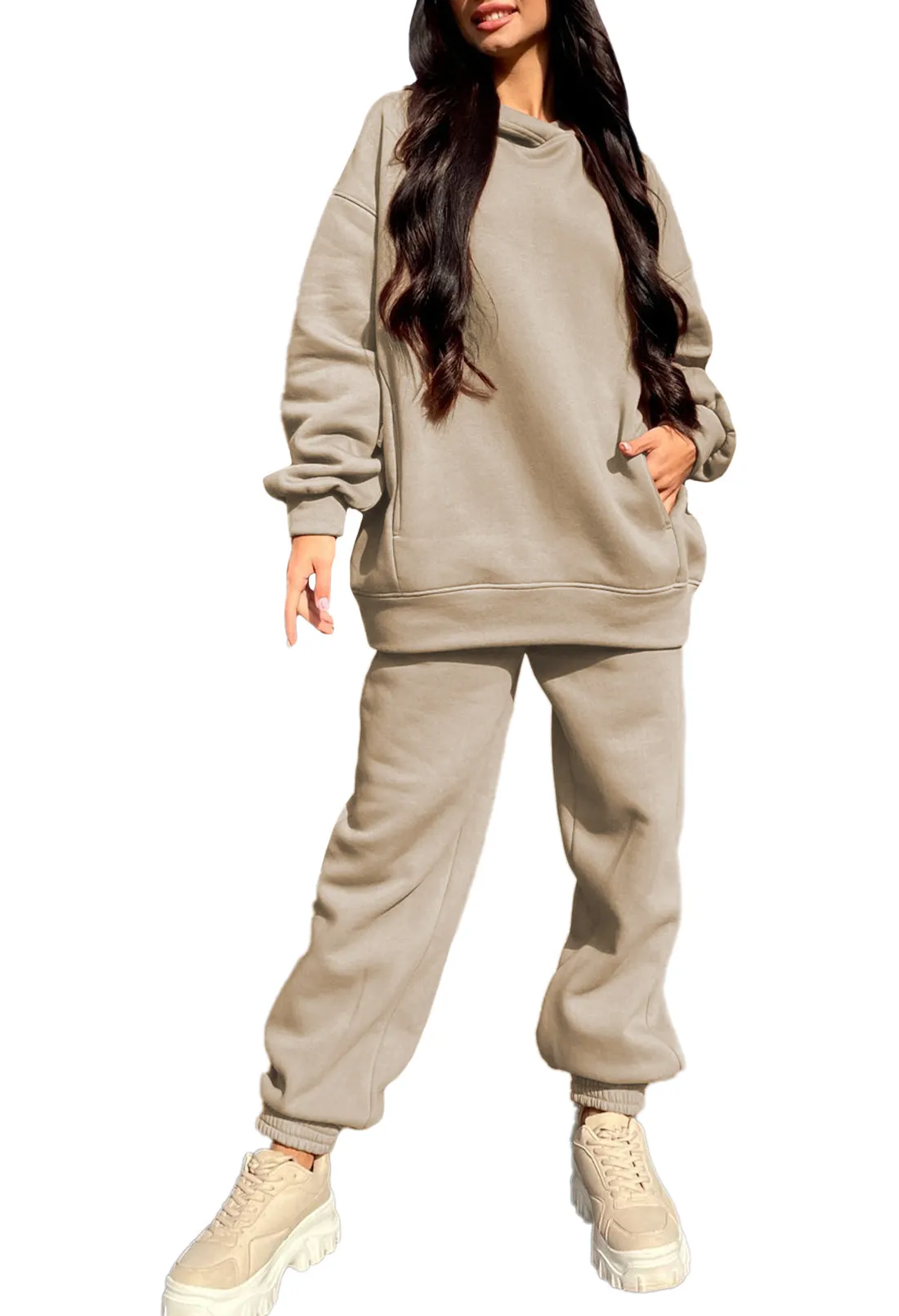 Women's 2 Piece Sweatsuits Outfits Oversized Hoodie Jogger Sweatpants