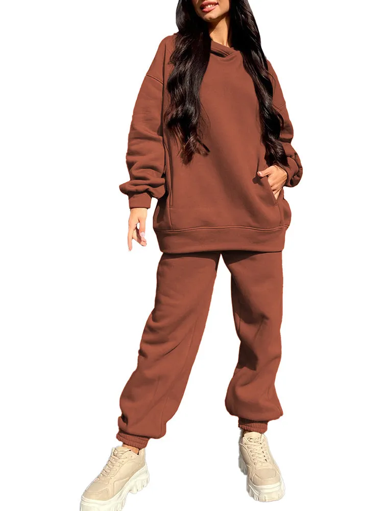 Women's 2 Piece Sweatsuits Outfits Oversized Hoodie Jogger Sweatpants