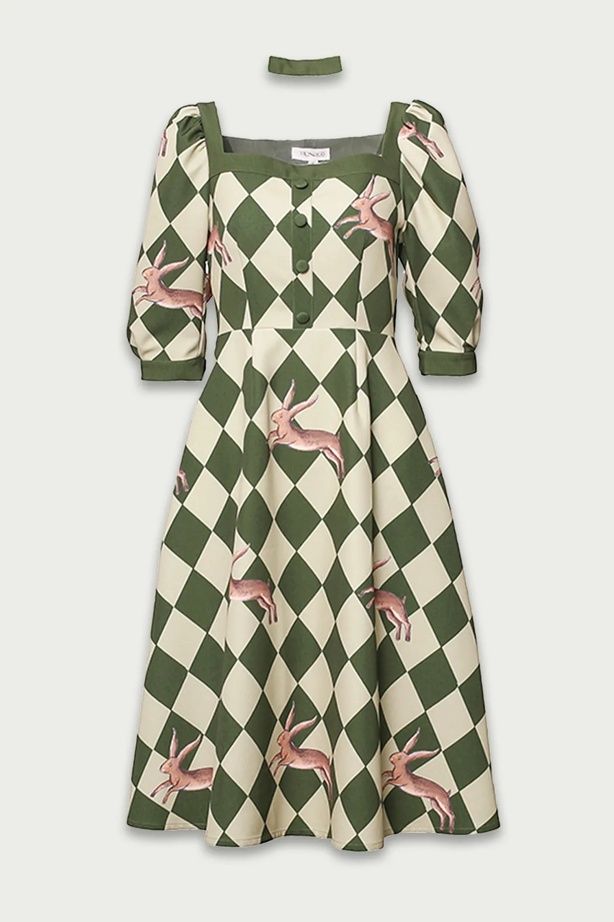 XUNRUO | Diamond Bunny Print Dress